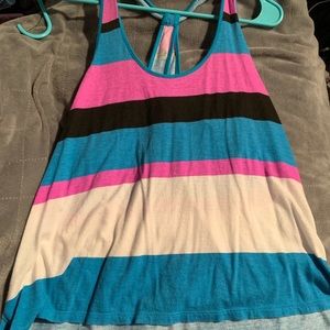 Multi color striped tank top